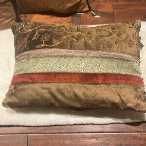 - Borgata silk & beaded pillow 18” x 13”